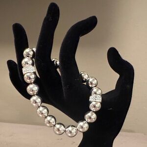 Brighton Meridian Stretch Beaded Silver Bracelet